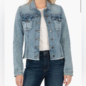 KUT from the Kloth Kara Frayed Denim Jacket – Size XS